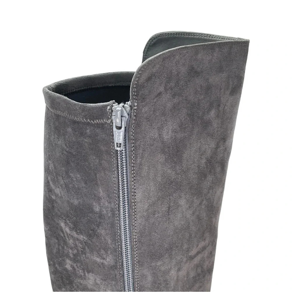 White Mountain Katrina Grey Microsuede Fabric Knee High Womens Boots Size 10M - Picture 6 of 10